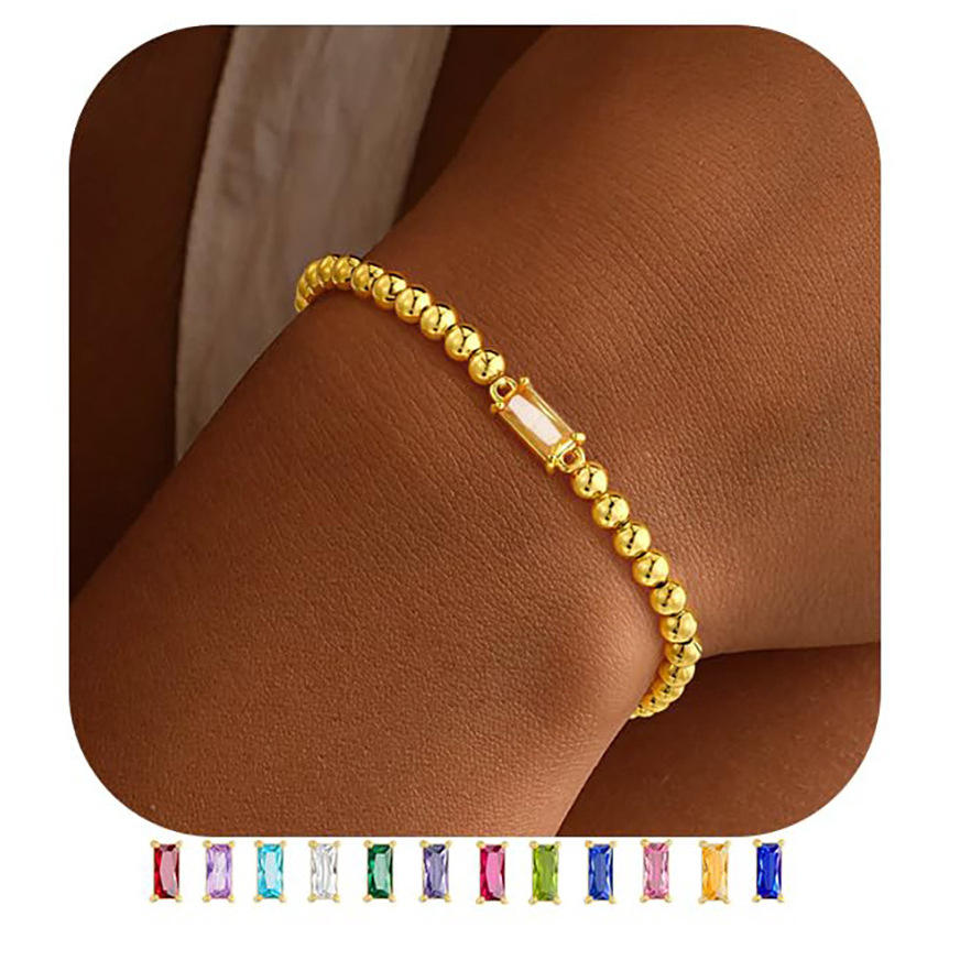 สร้อยข้อมือลูกปัดทองคริสตัลสีเหลือง