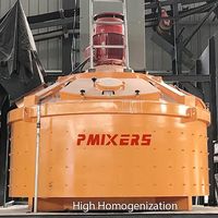 Mezcladora de Concreto de Alta Eficiencia PMIXERS PMC2000L, Productividad de 120M³/H, Mezcladora Planetaria de Concreto de 75kW con Descarga Hidráulica