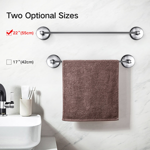 Supporto per salvietta da bagno da 22 pollici a parete in acciaio inossidabile con <span class=keywords><strong>ventosa</strong></span> a <span class=keywords><strong>ventosa</strong></span> e portasciugamani - Product Image 2