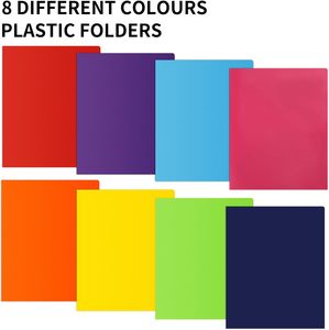 Cartelle in PP EOOUT da 32 pezzi con tasche, resistenti, a 4 tasche, formato lettera, <span class=keywords><strong>per</strong></span> ufficio e scuola, 8 colori assortiti - Product Image 5