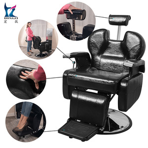 Sillón de Barbería Hidráulico Hongzi Negro Reclinable con Reposapiés Ajustable para Uso Comercial en Salón - Product Image 2