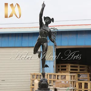 Скульптура в натуральную величину, Классическая Статуя, бронзовая Летающая ртутная скульптура кадуцея, статуя для продажи