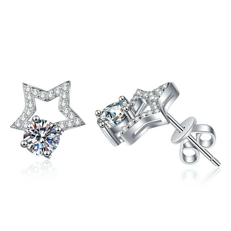 Tempusort 1Ct Moissanite Earrings Star Shape