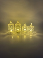 L'usine vend en gros des lampes LED transparentes en cristal sans flamme pour la décoration de la maison et des ornements de Noël