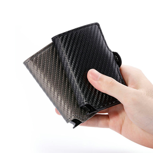 Casekey <b>RFID</b> Protection Carbon Fibre Popup <b>Wallet</b> Slim Anti Theft Automatic for Card Holder Button Closure - Product Image 6