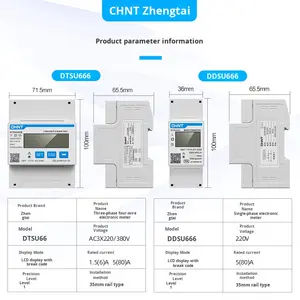 Medidor de Energía Monofásico de Riel DIN CHINT <span class=keywords><strong>DDSU666</strong></span> 220V con 485 para Unidades de Alquiler Inteligentes - Product Image 2