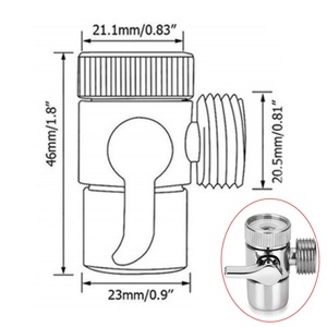 อะแดปเตอร์ก๊อกน้ำอเนกประสงค์ ตัวแยกน้ำสำหรับอ่างล้างจานในครัว วาล์วเปลี่ยนทิศทางน้ำ ตัวเชื่อมต่อก๊อกน้ำสำหรับห้องน้ำ สุขภัณฑ์ ฝักบัว - Product Image 3