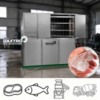 Machine à glace industrielle 3 tonnes à refroidissement par air, clé en main, stable et durable, pour vitrine de présentation, marché du poisson, affichage des fruits de mer