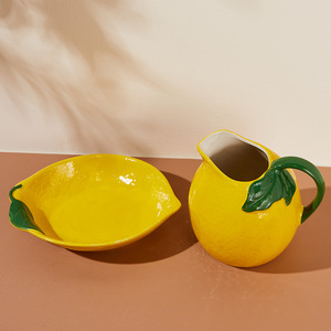 <span class=keywords><strong>Vaisselle</strong></span> en céramique <span class=keywords><strong>jaune</strong></span> citron - Product Image 5
