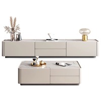 Table basse et meuble TV combinés, design moderne et épuré, haut de gamme, sur pied, pour mobilier de maison, ensemble minimaliste pour salon