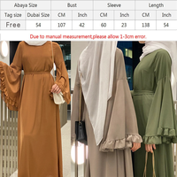 Dernières créations de robes longues turques Abaya pour femmes, vêtements islamiques de Dubaï, robe de soirée modeste à manches bouffantes en mousseline de soie Abaya