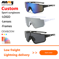 Lunettes de soleil sportives personnalisées Sunray OEM, nouvelle collection, vente chaude, pour le cyclisme en extérieur, grand cadre, pour hommes et femmes