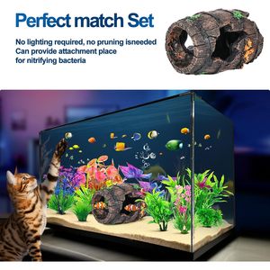 Premium Fish Broken Barrel Decor Starfish Barrel X 1PC Plantas de acuario X Betta Fish Tank Accesorios Decoración de acuario dirigida - Product Image 4