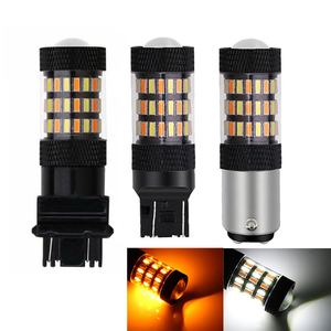 Ampoule LED T25 3157 4014 pour clignotant, double couleur blanc ambre, feu stop automatique, lumière de voiture à commutation - Product Image 3
