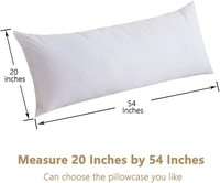 Oreiller long sur mesure, 100% coton, anti-plumes, coque 233TC, garnissage 100% polyester