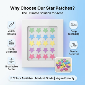 Parches Hidrocoloides Coloridos StarCare para Acné, Lindos Parches Multicolor con Forma de Estrella para Granos, Parches Invisibles para Manchas, Suministro de Fábrica OEM/ODM - Product Image 6