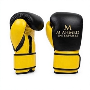 Gants de boxe jaunes et noirs à doigts entiers, gants d'entraînement pour arts martiaux, gants de sac de frappe pour la pratique de la boxe - Product Image 1