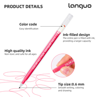Set de Stylos Gel Acryliques Languo 162 Couleurs, Pointe 0,6mm, Incluant Encres Bleue, Rouge et Verte pour Dessin et Peinture