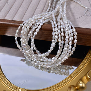 Collier et bracelet en perles d'eau douce naturelles de forme baroque, 4-5 mm, DIY, sans radioactivité, couleur blanc rose, petites perles argentées brisées et dispersées - Product Image 4