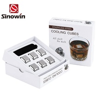 Hot Sell Whiskey Stone Ice Cube en acier pour ensemble de refroidissement réutilisable