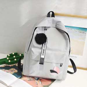 Borsa da scuola per zaino da ragazzo unisex in tela tinta unita leggera di design semplice - Product Image 4