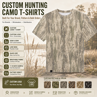 T-shirt ample personnalisé à manches courtes, imprimé intégral forêt, camouflage vintage, style chasse, délavé, pour la chasse