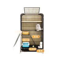 Cage à chat en fer pratique, simple, classique et moderne, pour chats de grande taille, utilisation en intérieur, cadre barbelé, fermeture à clip, respirante, installation facile