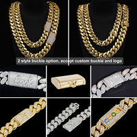 Collares de Lujo con Baño de Cobre de 14K y 18K, con Circonitas, Estilo Miami Cuban Link, Unisex, Moda Hip Hop, Cadena Cubana, Joyería al por Mayor