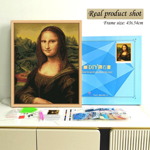 Kit d'art DIY 2026 en gros, Peinture Diamant Mona Lisa Portrait, Perles carrées, Encadré, Style Classique - Product Image 2