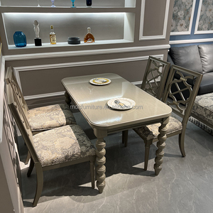 Ensemble de table à manger rectangulaire en bois de hêtre MEDICI Luxury 5 pièces, style contemporain, pour la maison, l'<span class=keywords><strong>hôtel</strong></span> et la cuisine - Couleur personnalisable - Product Image 3
