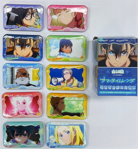 Lot de 12 boîtes de collection de badges carrés <span class=keywords><strong>à</strong></span> double paillettes, thème Anime Yingchang Guogu Summer Time Rendering Scene Shot, en boîte mystère, vente en gros - Product Image 2