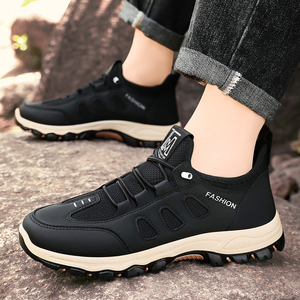B-JY161 Chaussures de marche respirantes à lacets, plateforme épaisse, design tendance, semelle intérieure en PVC, doublure en maille, pour automne/printemps/été, fitness - Product Image 4