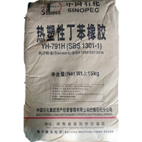Granulés solides blancs naturels SBS de qualité moulable résistants aux produits chimiques, de marque SINOPEC, provenant du Hunan, Chine, pour profilés