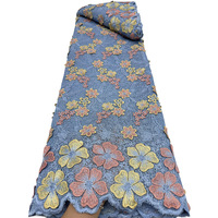 Dernière Nouveauté : Dentelle Suisse en Voile de Coton Brodé de Fleurs 3D avec Pierres sur Fond Noir pour Robe Africaine Femme Tendance