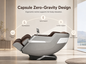 Luxury 2D Zero Gravity Shiatsu Full Body Eco-Friendly Massage <b>Chair</b> with Electric Heat Foot Roller Music Function for Home Use - Product Image 3