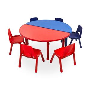 Precio <span class=keywords><strong>barato</strong></span> guardería jardín de infantes para preparar escritorios escolares <span class=keywords><strong>escritorio</strong></span> y silla para niños serie medio círculo mesa para niños para fiesta - Product Image 2