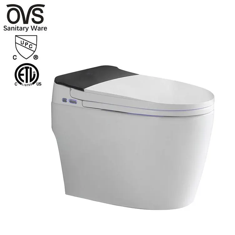 OVS-Toilette intelligente intelligente monobloc avec capteur automatique, bidet, cuvette de toilette, fonctionnement automatique, avec télécommande