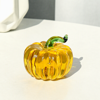 Miniatures de citrouilles en cristal faites à la main en gros, modèles artisanaux pour Halloween, Thanksgiving, décoration de bureau et cadeaux artisanaux pour la maison