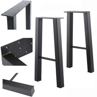 Pieds de meuble Pieds de table en acier noir Base de table à manger basse Pieds en métal pour table X Fonte Fer forgé Contemporain