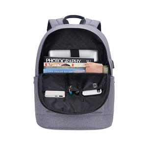 Sac à dos scolaire simple personnalisé avec port USB, imperméable, pour ordinateur portable de 15,6 pouces, idéal pour les voyages - Product Image 4