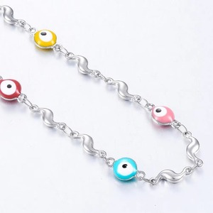 Collar de acero inoxidable con ojo de la suerte para hombre y mujer, nuevo, a buen precio - Product Image 3