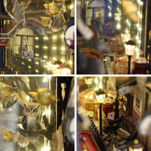 Kit d'insertion d'étagère <span class=keywords><strong>de</strong></span> recoin <span class=keywords><strong>de</strong></span> livre <span class=keywords><strong>de</strong></span> <span class=keywords><strong>gare</strong></span> <span class=keywords><strong>de</strong></span> train en bois 3D DIY Kit <span class=keywords><strong>de</strong></span> modèle miniature étagère avec serre-livres lumineux pour cadeaux d'anniversaire - Product Image 5