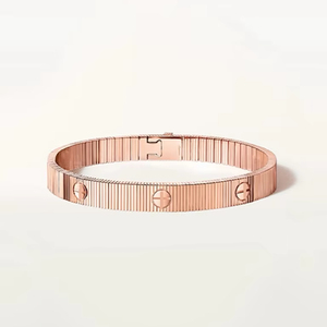 Bracciali di Design Lussuoso Popolari 2026 in <span class=keywords><strong>Acciaio</strong></span> Inossidabile Placcato <span class=keywords><strong>Oro</strong></span>, Braccialetto Flessibile a Catena alla Moda per Regalo - Product Image 3