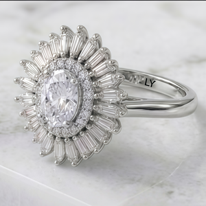 Anillo de Compromiso de Lujo para Mujer con Circonita Cúbica 5A, Joyería de Boda en Latón Chapado en Rodio - Product Image 2