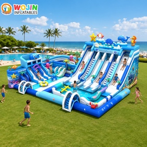 Magnifique toboggan aquatique durable pour enfants, château gonflable avec toboggan, parc d'attractions, prix d'usine - Product Image 1
