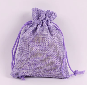 Sac à cordon en lin naturel multicolore, écologique, petite pochette en chanvre, cadeau de mariage, sac à bijoux, sac anti-poussière - Product Image 5