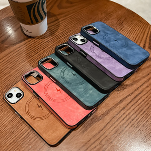 ใช้งานร่วมกับ 14 15 16 <span class=keywords><strong>Pro</strong></span> <span class=keywords><strong>Max</strong></span> เคสป้องกันแบบแม่เหล็ก TPU ลายหนังพร้อมดีไซน์ลาย - Product Image 5