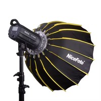 NiceFoto LED-60cm Photo Studio Softbox Éclairage Caméra Flash Parabolique Bowens Mount Anneau Conique avec Grille Profonde pour la Photographie