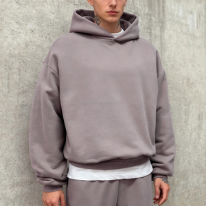 เสื้อฮู้ดสวมหัวแบบสวมหัวไหล่มีฮู้ดสำหรับผู้ชายเสื้อครอปขนแกะเทคโนโลยี500gsm ออกแบบได้ตามต้องการ - Product Image 2