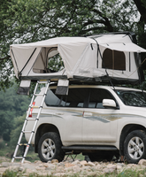 Tente de toit en toile imperméable pour l'été en ABS à coque dure avec poteau en aluminium pour le camping et la voiture.